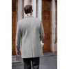 image:imageCOOFANDY Mens Wool Blend Coat with Detachable Plaid Scarfs Notched Collar Single Breasted Pea Coat Trench OvercoatLight Grey