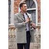 image:imageCOOFANDY Mens Wool Blend Coat with Detachable Plaid Scarfs Notched Collar Single Breasted Pea Coat Trench OvercoatLight Grey