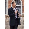 image:imageCOOFANDY Mens Wool Blend Coat with Detachable Plaid Scarfs Notched Collar Single Breasted Pea Coat Trench OvercoatNavy Blue