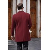 image:imageCOOFANDY Mens Wool Blend Coat with Detachable Plaid Scarfs Notched Collar Single Breasted Pea Coat Trench OvercoatWine Red