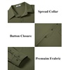 image:imageCOOFANDY Stretch Mens Dress Shirts Wrinkle Free Long Sleeve Dress Shirt Muscle Fit Button Down ShirtArmy Green