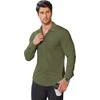 image:imageCOOFANDY Stretch Mens Dress Shirts Wrinkle Free Long Sleeve Dress Shirt Muscle Fit Button Down ShirtArmy Green