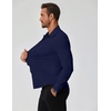 image:imageCOOFANDY Stretch Mens Dress Shirts Wrinkle Free Long Sleeve Dress Shirt Muscle Fit Button Down ShirtDeep Blue