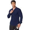 image:imageCOOFANDY Stretch Mens Dress Shirts Wrinkle Free Long Sleeve Dress Shirt Muscle Fit Button Down ShirtDeep Blue