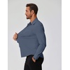 image:imageCOOFANDY Stretch Mens Dress Shirts Wrinkle Free Long Sleeve Dress Shirt Muscle Fit Button Down ShirtDenim Blue