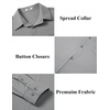 image:imageCOOFANDY Stretch Mens Dress Shirts Wrinkle Free Long Sleeve Dress Shirt Muscle Fit Button Down ShirtLight Grey