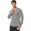 image:imageCOOFANDY Stretch Mens Dress Shirts Wrinkle Free Long Sleeve Dress Shirt Muscle Fit Button Down ShirtLight Grey