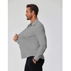 image:imageCOOFANDY Stretch Mens Dress Shirts Wrinkle Free Long Sleeve Dress Shirt Muscle Fit Button Down ShirtLight Grey