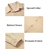 image:imageCOOFANDY Stretch Mens Dress Shirts Wrinkle Free Long Sleeve Dress Shirt Muscle Fit Button Down ShirtLight Khaki