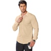 image:imageCOOFANDY Stretch Mens Dress Shirts Wrinkle Free Long Sleeve Dress Shirt Muscle Fit Button Down ShirtLight Khaki