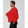 image:imageCOOFANDY Stretch Mens Dress Shirts Wrinkle Free Long Sleeve Dress Shirt Muscle Fit Button Down ShirtRed