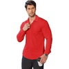 image:imageCOOFANDY Stretch Mens Dress Shirts Wrinkle Free Long Sleeve Dress Shirt Muscle Fit Button Down ShirtRed