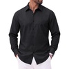 image:imageCOOFANDY Mens Casual Button Down Shirts Long Sleeve Untucked Shirts Vintage Denim Dress ShirtGreytextured
