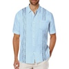 image:imageCOOFANDY Mens Cuban Guayabera Shirt Short Sleeve Linen Button Down Shirts Casual Summer Beach TopsBaby Blue