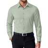 image:imageCOOFANDY Mens Dress Shirts Long Sleeve Button Down Shirts Regular Fit Business Casual ShirtsLight Green