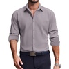 image:imageCOOFANDY Mens Dress Shirts Long Sleeve Casual Button Down Shirt Solid Regular Fit Formal Business ShirtsLight Grey