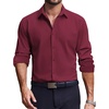 image:imageCOOFANDY Mens Dress Shirts Long Sleeve Casual Button Down Shirt Solid Regular Fit Formal Business ShirtsWine Red