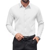 image:imageCOOFANDY Mens Dress Shirts Long Sleeve Stain Shield Button Down Shirt Regular Fit Formal Business Wedding ShirtsWhite