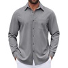 image:imageCOOFANDY Mens Dress Shirts Untucked Long Sleeve Button Down Denim Shirt Stretch Business Casual ShirtsGrey