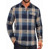 image:imageCOOFANDY Mens Flannel Plaid Shirts Long Sleeve Casual Button Down Cotton Shirt with PocketNavy Khaki Plaid