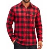 image:imageCOOFANDY Mens Flannel Plaid Shirts Long Sleeve Casual Button Down Cotton Shirt with PocketRed Black Plaid