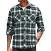 image:imageCOOFANDY Mens Flannel Plaid Shirts Long Sleeve Casual Button Down Shirt with PocketsNavy Green