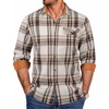 image:imageCOOFANDY Mens Flannel Shirts Long Sleeve Button Down Shirt Casual Shirts Work Shirts for MenBeige Brown