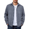 image:imageCOOFANDY Mens Flannel Shirts Long Sleeve Casual Cotton Plaid Button Down Shirt Jacket with PocketsGrey Blue