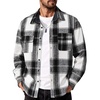 image:imageCOOFANDY Mens Flannel Shirts Long Sleeve Cotton Plaid Shirt Jacket Casual Button Down Shirt with PocketsBlackblock