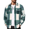 image:imageCOOFANDY Mens Flannel Shirts Long Sleeve Cotton Plaid Shirt Jacket Casual Button Down Shirt with PocketsGreen