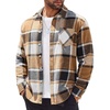 image:imageCOOFANDY Mens Flannel Shirts Long Sleeve Lightweight Plaid Shirt Casual Button Down Shirts JacketKhaki