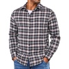 image:imageCOOFANDY Mens Flannel Shirts Long Sleeve Lightweight Plaid Shirt Casual Button Down Shirts with PocketBlue White