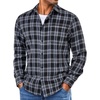 image:imageCOOFANDY Mens Flannel Shirts Long Sleeve Lightweight Plaid Shirt Casual Button Down Shirts with PocketNavy Blue