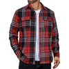 image:imageCOOFANDY Mens Flannel Shirts Long Sleeve Plaid Shirt Jacket Button Down Shirt with PocketsRed