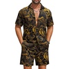 image:imageCOOFANDY Mens Hawaiian Matching Set Summer Beach 2 Piece Outfits Flower Button Down Shirts and Shorts Vacation OutfitsYellow Paisley