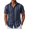 3-navy Blue Retro Cuban Pattern