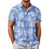 image:imageCOOFANDY Mens Hawaiian Shirt Short Sleeve Button Down Shirt Tropical Summer Beach ShirtFlowerlight Blue