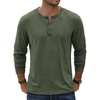 image:imageCOOFANDY Mens Henley TShirt Long Sleeve Casual Lightweight Pullover Shirts Soft Stretch Basic Tees Fall TopsArmy Green