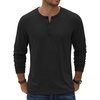 image:imageCOOFANDY Mens Henley TShirt Long Sleeve Casual Lightweight Pullover Shirts Soft Stretch Basic Tees Fall TopsBlack