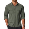 image:imageCOOFANDY Mens Long Sleeve Shirts Casual Button Down Shirt Wrinkle Free Dress Shirt with PocketArmy Green