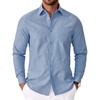 image:imageCOOFANDY Mens Oxford Shirt Long Sleeve Casual Button Down Shirts Soild Dress Shirts with PocketGrayish Blue