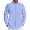 image:imageCOOFANDY Mens Oxford Shirt Long Sleeve Regular Fit Dress Shirt Casual Button Down Shirts for MenBlue