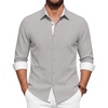 image:imageCOOFANDY Mens Oxford Shirts Long Sleeve Button Down Shirt Casual Untucked Shirts for MenLight Gray