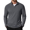 image:imageCOOFANDY Mens Quarter Zip Pullover Lightweight Mock Neck Sweatshirt Casual Long Sleeve Polo ShirtsLight Grey
