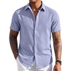 image:imageCOOFANDY Mens Short Sleeve Button Down Shirt Casual Summer Beach Wedding Vacation ShirtsBlue