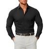 image:imageCOOFANDY Mens Stretch Dress Shirts Muscle Fit Wrinkle Free Long Sleeve Button Down Shirt Business Casual ShirtsBlack