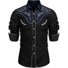 image:imageCOOFANDY Mens Western Cowboy Shirt Embroidered Button Down Long Sleeve ShirtsCotton  Black