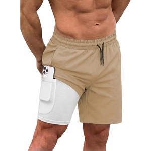 image:imageCOOFANDY Men Swim Trunk with Compression Liner 2 in 1 Swimwear Bathing Suit Quick Dry Board ShortKhaki