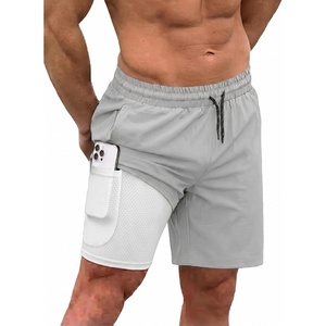 image:imageCOOFANDY Men Swim Trunk with Compression Liner 2 in 1 Swimwear Bathing Suit Quick Dry Board ShortLight Grey