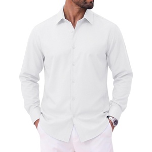 image:imageCOOFANDY Mens Casual Button Down Shirts Long Sleeve Untucked Shirts Vintage Denim Dress ShirtWhite